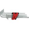 KS Tools Hatszögkulcs készlet extra hosszú, krómozott AF 1/16"-3/8" 10 részes, összecsukható tartó Méretek:1/16-5/64-3/32-1/8-5/32-3/16-7/32-1/4-5/16 3/8