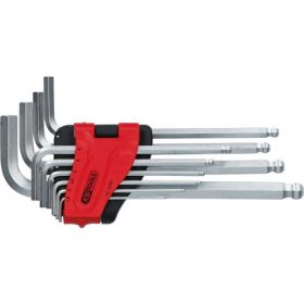   KS Tools Hatszögkulcs készlet hosszú, gömbvégű, krómozott 1,5-10 mm 10 részes összecsukható tartó Méretek:1,5-2-2,5-3-4-5-6-7-8-10