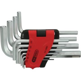   KS Tools Hatszögkulcs készlet rövid, krómozott AF 1/16"-3/8" 10 részes, összecsukható tartó Méretek:1/16-5/64-3/32-1/8-5/32-3/16-7/32-1/4-5/16 3/8