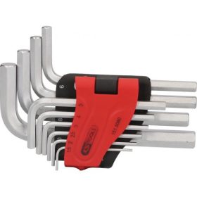   KS Tools Hatszögkulcs készlet rövid, krómozott 1,5-10 mm 10 részes, összecsukható tartó Méretek:1,5-2-2,5-3-4-5-6-7-8-10