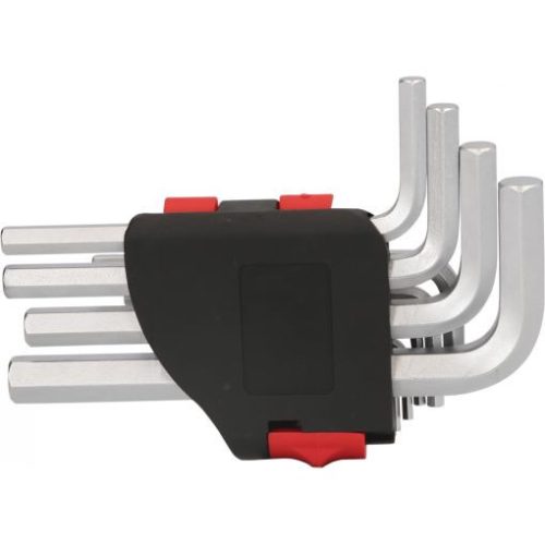 KS Tools Hatszögkulcs készlet rövid, krómozott 1,5-10 mm 10 részes, összecsukható tartó Méretek:1,5-2-2,5-3-4-5-6-7-8-10