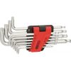 KS Tools TORX kulcs készlet, hosszú gömbvégű, krómozott TX 8-50 10 részes összecsukható tartó Méretek:TX8-10-15-20-25-27-30-40-45-50