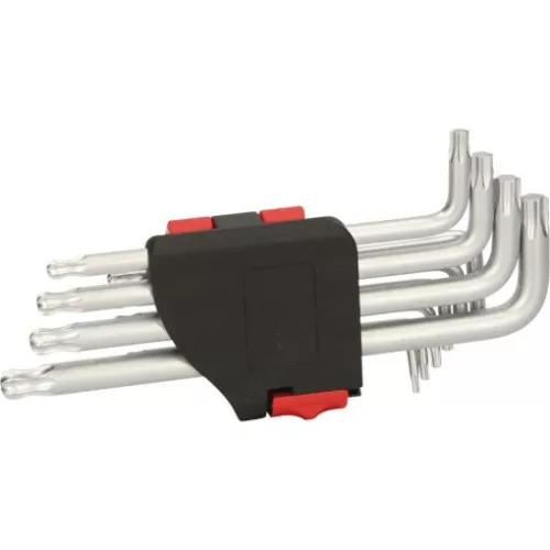 KS Tools TORX kulcs készlet, hosszú gömbvégű, krómozott TX 8-50 10 részes összecsukható tartó Méretek:TX8-10-15-20-25-27-30-40-45-50