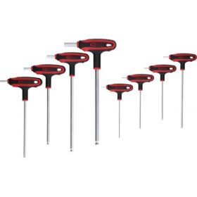   KS Tools Hatszögkulcs készlet T-nyelű, 2 végu, gömbvégű 2,0-10 mm  8 részes Méretek:2-2,5-3-4-5-6-8-10