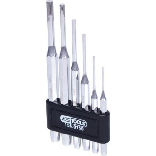 KS Tools Csapszegkiütő készlet, krómozott, Műanyag tartóban 6 részes, 2-8mm