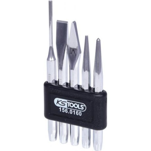 KS Tools Vágó- lyukasztó-pontozó készlet, Műanyag tartóban 6 részes