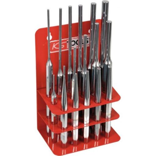 KS Tools Csapszegkiütő készlet, krómozott, rövid+hosszú 18 részes, 2-10 mm