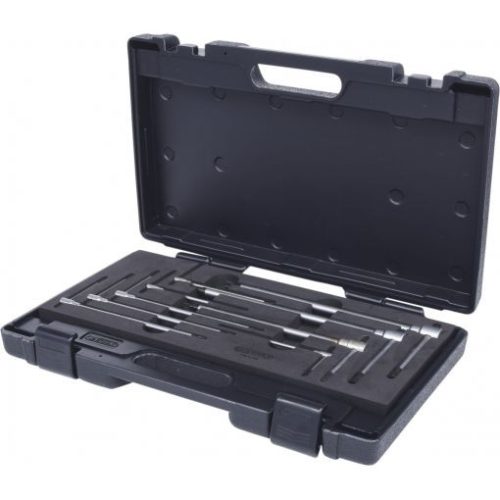 KS Tools TORX kulcs készlet, T-nyelű, 3 végu TX10-50  9 részes, müa. doboz Méretek:TX10-15-20-25-27-30-40-45-50