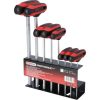 KS Tools Hatszögkulcs készlet T-nyelű ( fali tartó ) 2,0-10 mm 10 részes Méretek:2-2,5-3-4-5-6-8-10