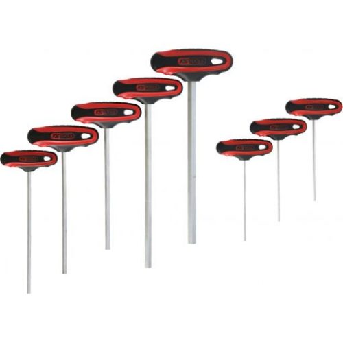 KS Tools Hatszögkulcs készlet T-nyelű ( fali tartó ) 2,0-10 mm 10 részes Méretek:2-2,5-3-4-5-6-8-10