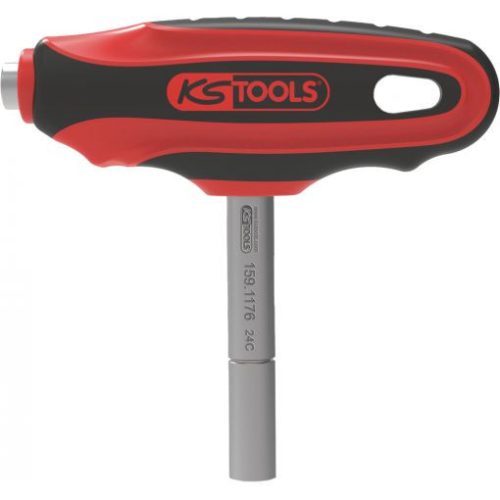KS Tools Bit tartó, 1/4", T nyél, kétvégu, mágneses 60 mm-1/4"