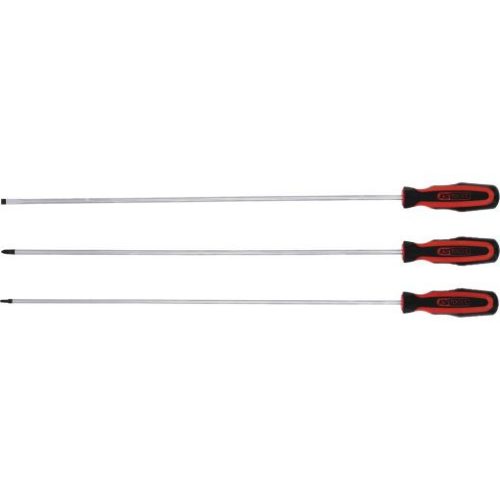 KS Tools Csavarhúzó készlet, kétkomponensű nyél TX 15, FL6, PH2, 3 részes  Extra hosszú 450mm