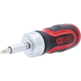   KS Tools Bit készlet, 1/4",racsnis marok csavarhúzó nyéllel 7 részes FL+PH+PZ  6 az 1-ben