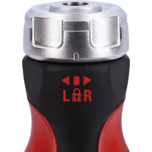 KS Tools Bit készlet, 1/4", csavarhúzó nyélben, racsnis L/R 12 részes 3FL+3PH+3TX+3SW, Z=36/10°