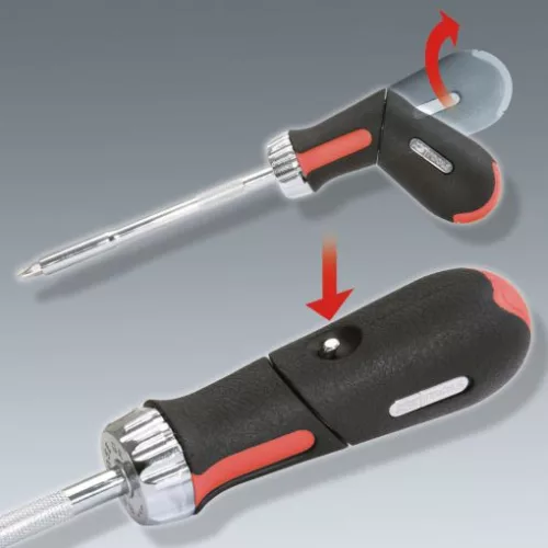 KS Tools Bit készlet, 1/4", csavarhúzó nyélben, racsnis 6 részes 2PZ+2FL+2PH