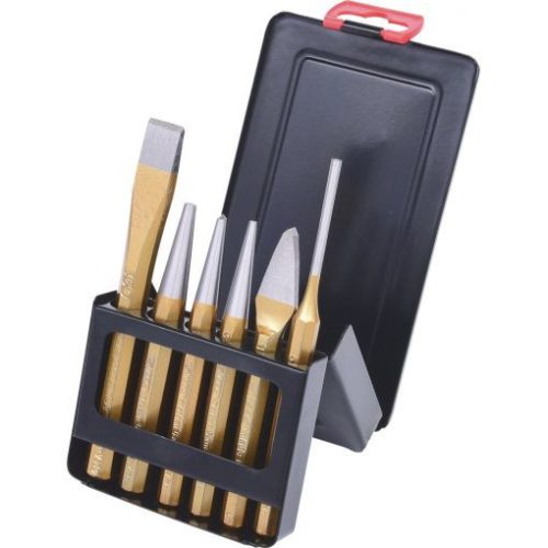KS Tools Vágó- lyukasztó-pontozó készlet, Műanyag doboz 6 Részes