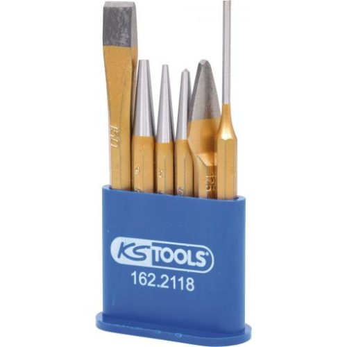 KS Tools Vágó- lyukasztó-pontozó készlet, Műanyag kazetta 6 Részes