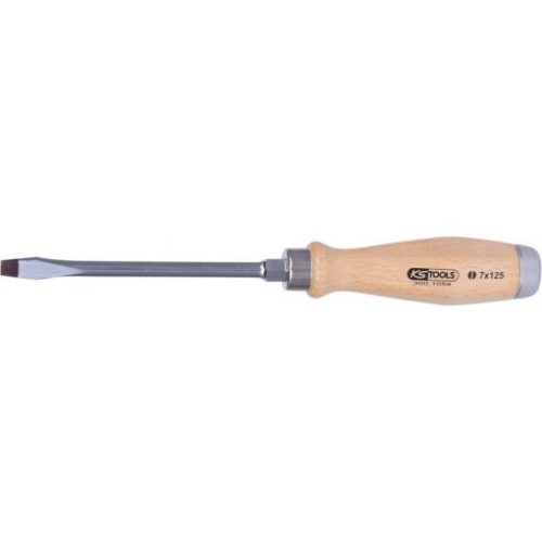 KS Tools Csavarhúzó lapos, fanyelű, üthető, fém kupak 75x 3,5x 1,0