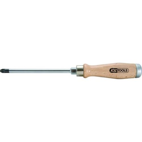 KS Tools Csavarhúzó kereszthornyos, PZ, fanyelű, üthető PZ 1 x  80, fém kupak