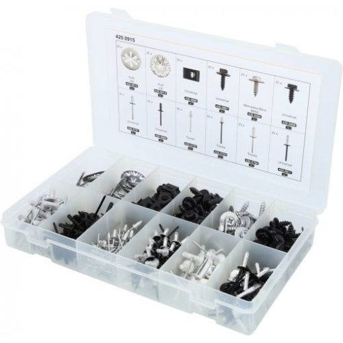 KS Tools rögzítő patent készlet 400 részes, karosszéria ele.