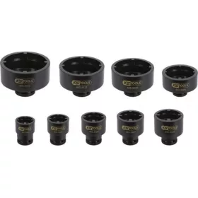   KS Tools Dugókulcs készlet, KM hornyos anyákhoz 1/2"-3/4" KM4-12 9 részes