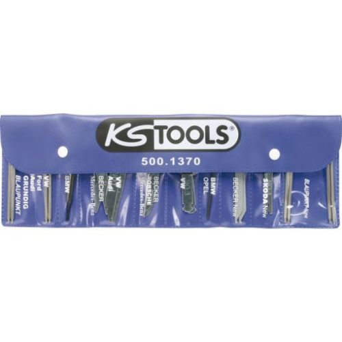 KS Tools Autórádió be- és kiszerelő készlet 18 részes, Műanyag tasakban