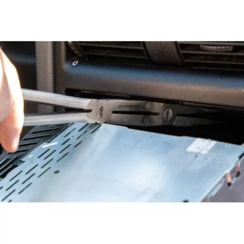 KS Tools Félkerekcsőrű fogó, extra hosszú, dupla áttételes 340 mm