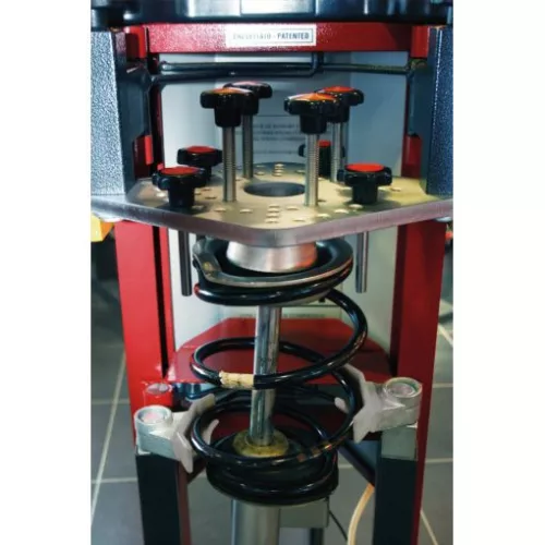 KS Tools Pneumatikus, álló rugófeszítő, adapterlemezzel max. nyomóero 1200 kg, 10bar