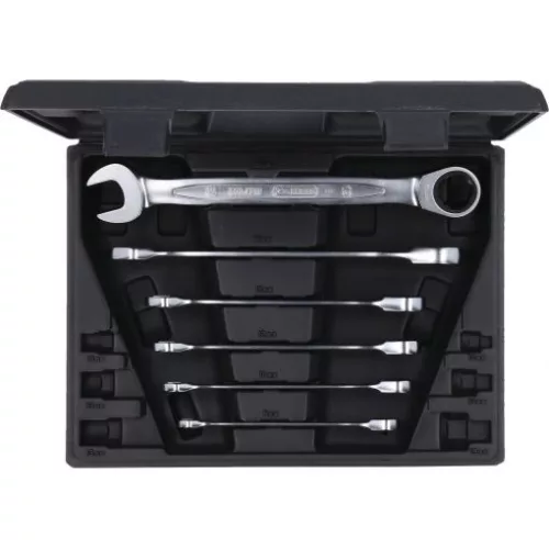 KS Tools Csillag-villáskulcs racsnis készlet ( műanyag kofferben ) 8-19 mm  6 részes