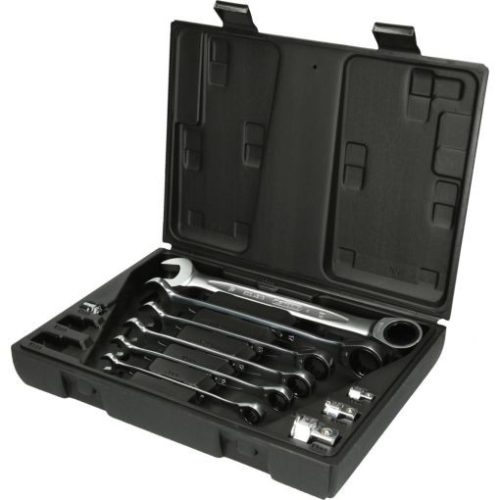 KS Tools Csillag-villáskulcs racsnis készlet ( műanyag kofferben ) 8-19 mm 10 részes + adapter