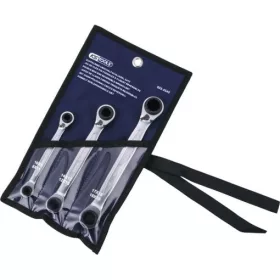   KS Tools Csillagkulcs készlet, racsnis, egyenes ( rollni ) 8-19 mm  3 részes 4 az 1-ben 8x11-9x11-12x15-13x14-16x19-17x18mm
