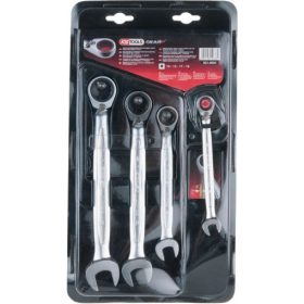   KS Tools Csillag-villáskulcs racsnis készlet ( műa. tartó ) 10-19 mm  4 részes, irányváltós, 10-13-17-19mm