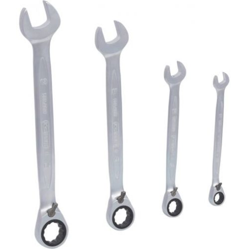 KS Tools Csillag-villáskulcs racsnis készlet ( műa. tartó ) 10-19 mm  4 részes, irányváltós, 10-13-17-19mm