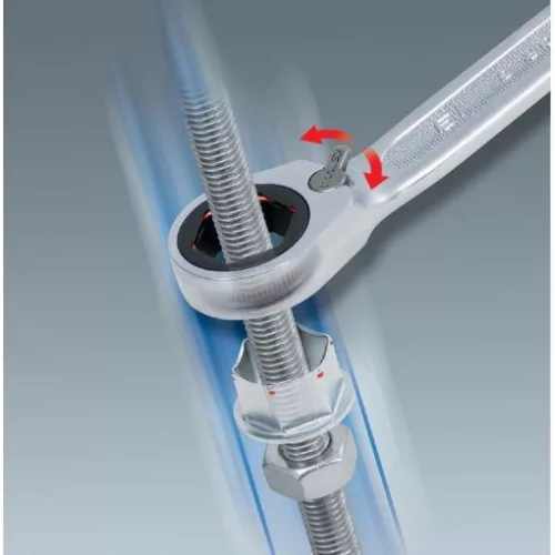 KS Tools Csillagkulcs készlet, racsnis, adapteres Hatszög 8-17 mm 10 részes, 6 szögu