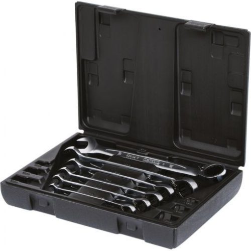 KS Tools Csillag-villáskulcs racsnis készlet ( műanyag kofferben ) 8-19 mm  6 részes, irányváltós