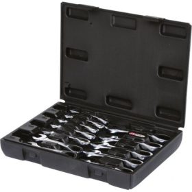   KS Tools Csillag-villáskulcs racsnis készlet ( koffer ) 8-19 mm 12 részes, irányváltós, MINI