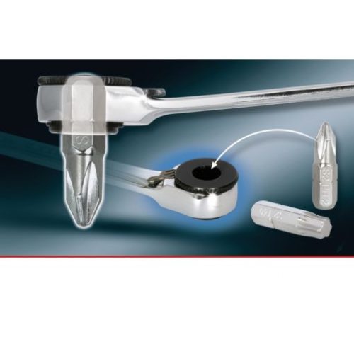 KS Tools Racsnis hajtókar bitekhez, kétoldalas 125 mm, Z=72/5° 1/4" x10 mm