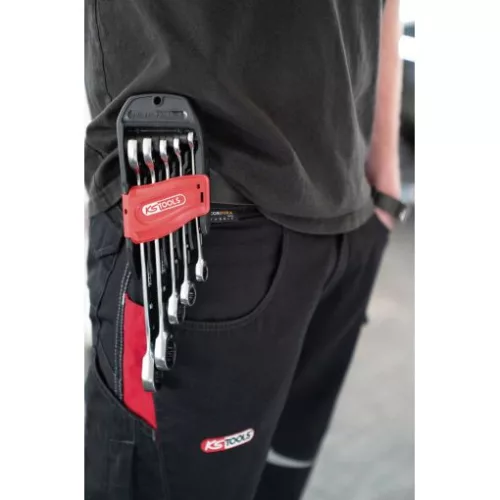 KS Tools Csillag-villáskulcs racsnis készlet ( műa. tartó ) 8-19 mm  5 részes, irányváltós