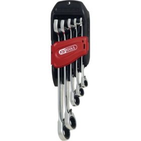   KS Tools Csillag-villáskulcs racsnis készlet ( akasztós ) 8-19 mm  6 részes, irányváltós, DUO