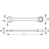 KS Tools Csillag-villáskulcs, duplaracsnis, irányváltós 32 mm  Z=72, 5°-os