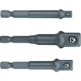   KS Tools Átalakító szár készlet, hatszög-négyszög 3 részes 50 mm/N1/4"-3/8"-1/2"