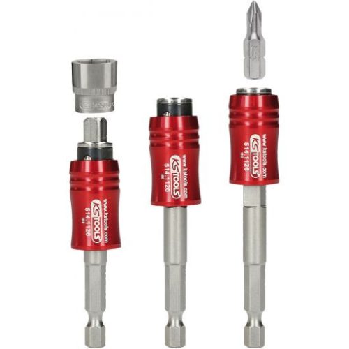 KS Tools Bit tartó gyorsváltós, 1/4", mágneses, 2 az 1-ben 85 mm B1/4"-K1/4", hatszög-négyszög befogás