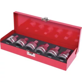   KS Tools Rátűzőkulcs készlet 3/4" gépi, hatszög 14-24 mm 6 részes L= 60 mm, fém kazetta