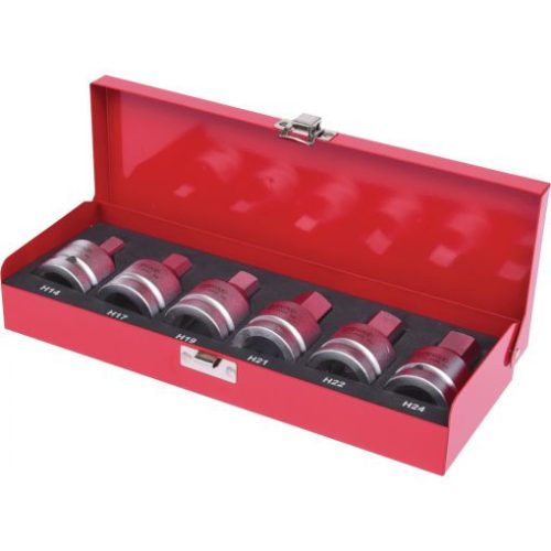 KS Tools Rátűzőkulcs készlet 3/4" gépi, hatszög 14-24 mm 6 részes L= 60 mm, fém kazetta
