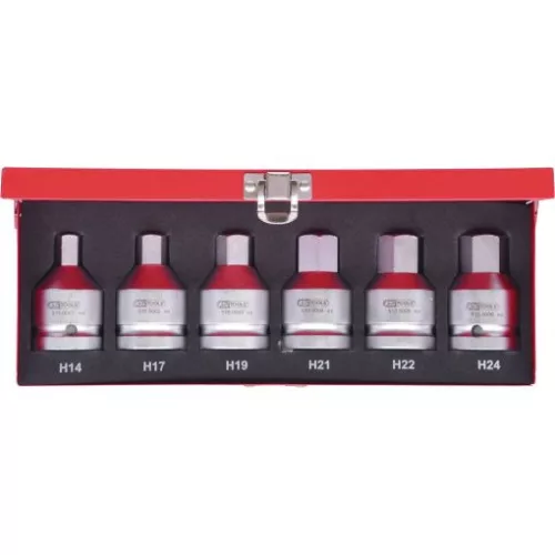 KS Tools Rátűzőkulcs készlet 3/4" gépi, hatszög 14-24 mm 6 részes L= 60 mm, fém kazetta