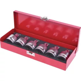   KS Tools Rátűzőkulcs készlet 3/4" XZN+TORX ( fém kazetta ) M16+18/TX70-100 6 részes L= 60 mm