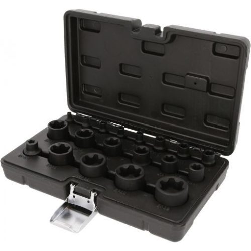 KS Tools Dugókulcs készlet, gépi 1/4"+ 3/8"+1/2 TORX-E-PLUS EPL 4-32 19 részes