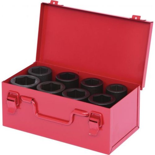 KS Tools Dugókulcs készlet 1" gépi, hosszú ( fém kazetta ) 24-38 mm  8 részes,  6 szög