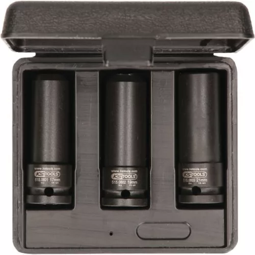 KS Tools Dugókulcs készlet 1/2" gépi, sínlemezekhez 3 részes, 17-19-21 mm
