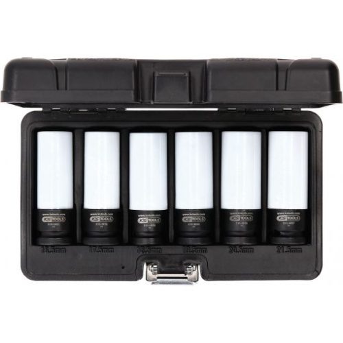 KS Tools Dugókulcs klt. 1/2" gépi Alu- felnihez, müa. doboz 6 részes  16,5-17,5-18,5-19,5-20,5-21,5 mm